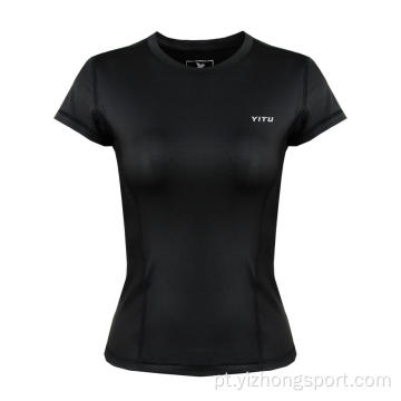 T-Shirt Feminina Umidade Wicking Dry Fit respirável